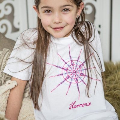 T-Shirt mit Kristall Harmonie in weiß für Kinder